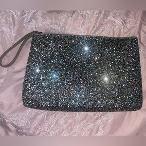 Old Navy Silver Glitter Clutch Bag